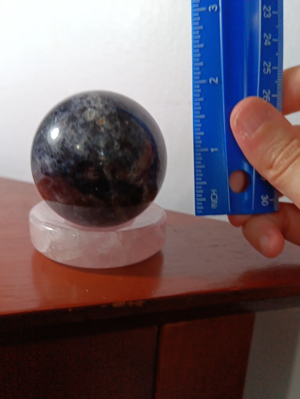 Polished Dark Blue Crystal Sphere + Sodalite